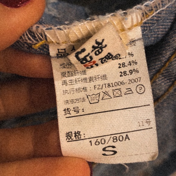 jean jacket with a girl on the back - Picture 3 of 3